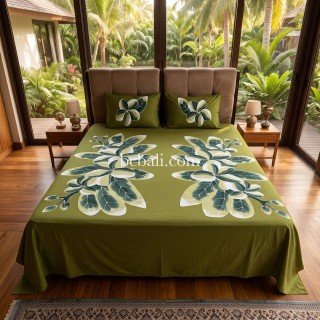 Rayon Bed Sheet Hand Painted Originally by Balinese Artisans